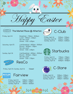 Easter Dining Hours 2017
