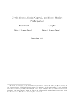 Credit Scores, Social Capital, and Stock Market Participation
