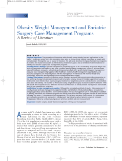 Obesity Weight Management and Bariatric Surgery Case