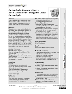 Carbon Cycle Adventure Story - Globe Carbon Cycle