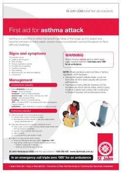 First aid for asthma attack