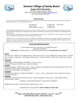 August 2013 Newsletter - Summer Village of Sandy Beach