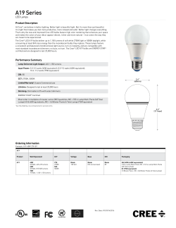 Cree A19-75W-27K-B1 LED A19 Spec Sheet
