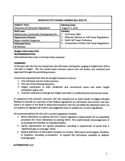 Discussion of Cell Tower Regulations (AB15-70)