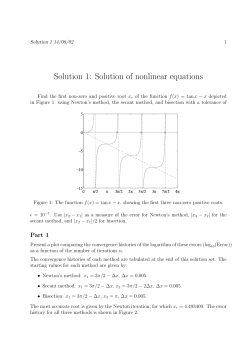 Solution 1: Solution of nonlinear equations