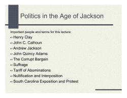 Politics in the Age of Jackson
