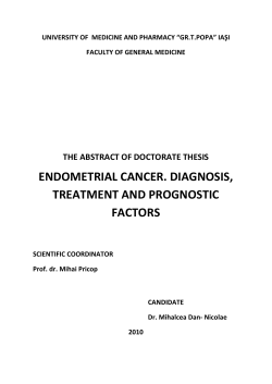 endometrial cancer. diagnosis, treatment and prognostic factors