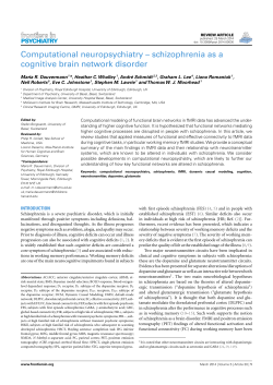 Computational neuropsychiatry &ndash; schizophrenia as a cognitive brain
