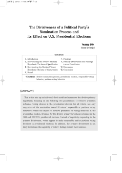 The Divisiveness of a Political Party`s Nomination Process and Its