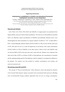 SI1 Supporting Information Materials and Methods: LaCl3·7H2O