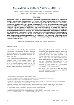 Melioidosis in northern Australia, 2001&ndash;02
