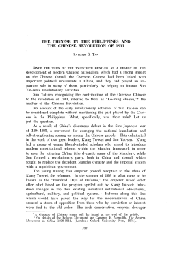 The Chinese in the Philippines and the Chinese Revolution of 1911