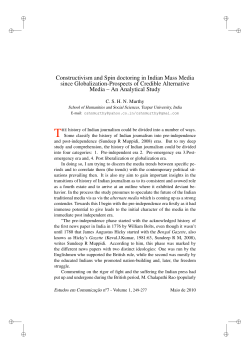 Constructivism and Spin doctoring in Indian Mass Media since