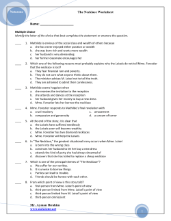 The Necklace Worksheet