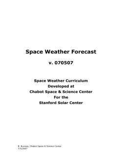 Space Weather Forecast - Stanford Solar Center