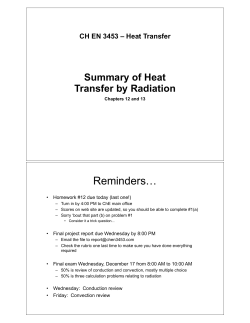Lecture 38 - Radiation - Gas Radiation and Review.key