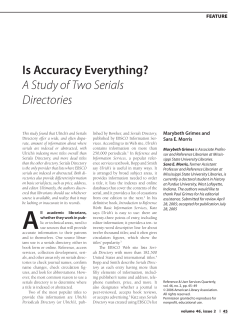 A Study of Two Serials Directories