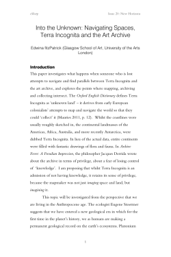 Into the Unknown: Navigating Spaces, Terra Incognita and the Art