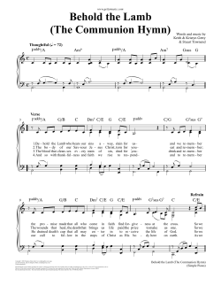 Behold the Lamb (The Communion Hymn) Words and music by