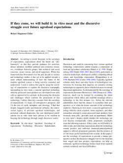 If they come, we will build it: in vitro meat and the