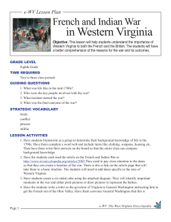 French and Indian War in Western Virginia - e-WV