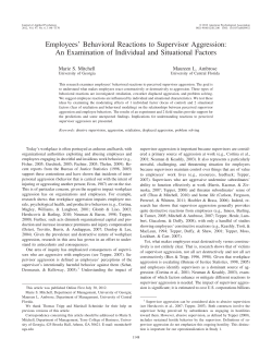 Employees` Behavioral Reactions to Supervisor Aggression