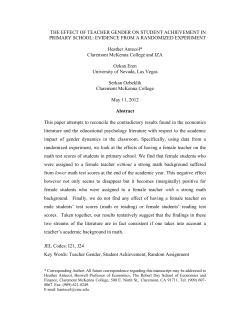 A Re-examination of the Effect of Teacher Gender on Student