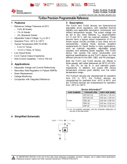 TL431, TL432 Adjustable Precision Shunt