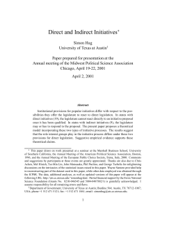 Direct and Indirect Initiatives