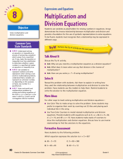 Multiplication and Division Equations