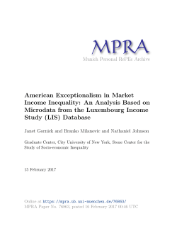 American Exceptionalism in Market Income Inequality: An Analysis