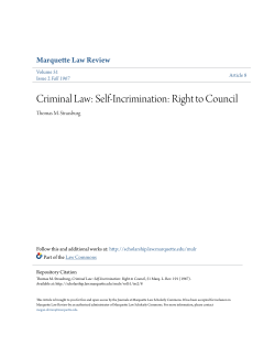 Criminal Law: Self-Incrimination: Right to Council