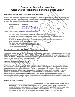 Contract of Terms for Use of the Coral Shores High School