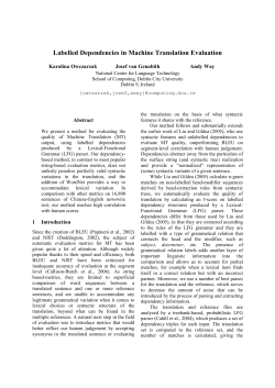 Labelled Dependencies in Machine Translation - DORAS