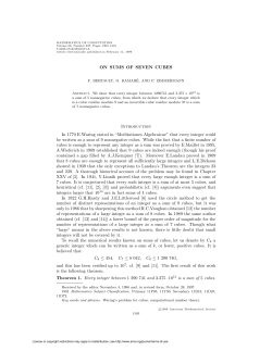 ON SUMS OF SEVEN CUBES Introduction In 1770 E.Waring stated