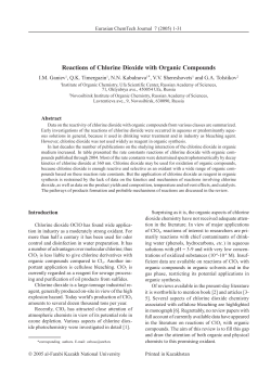 Reactions of Chlorine Dioxide with Organic Compounds