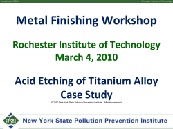 Metal Finishing Workshop - Rochester Institute of Technology