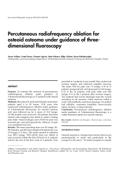 Percutaneous radiofrequency ablation for osteoid osteoma under