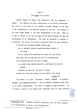 Chapter 7 The Cogito of the Poems Hopkins begins