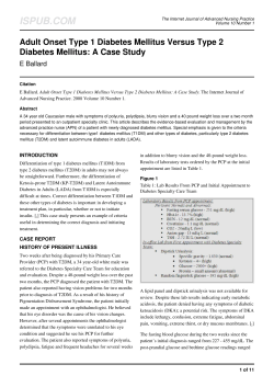 Adult Onset Type 1 Diabetes Mellitus Versus Type 2