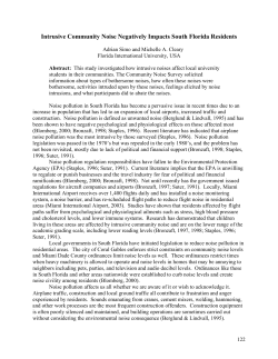 Intrusive Community Noise Negatively Impacts South Florida
