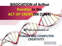 Five presentations on Koestler and Human and Computer Creativity