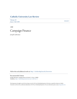 Campaign Finance - CUA Law Scholarship Repository