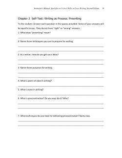 Chapter 2 Self-Test: Writing as Process: Prewriting
