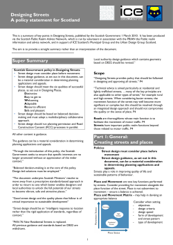 Designing Streets A policy statement for Scotland Super Summary