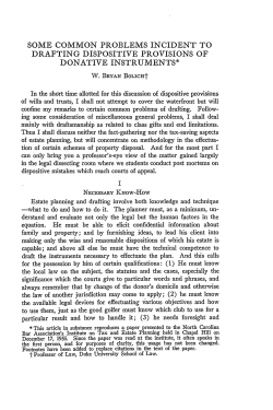 Some Common Problems Incident to Drafting Dispositive Provisions