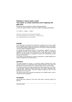 Pollution in storm water runoff. Two cases: an urban catchment and