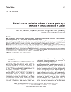 The testicular and penile sizes and rates of external genital organ