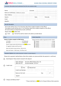 avian dna sexing order form