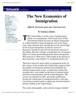 The New Economics of Immigration